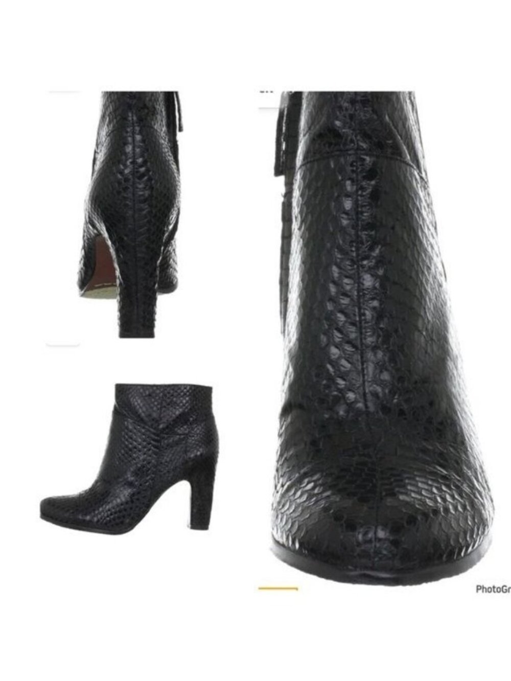 Sam Edelman Salina 2 Ankle Booties Black Snakeskin Embossed 7.5 - Picture 6 of 10
